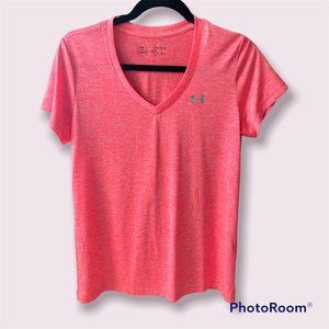 Bright Pink UA Heatgear V-Neck: Size M